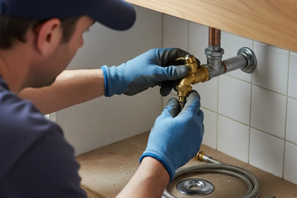 Shutoff valve and fitting work during Faucet and Fixture Repair in Salyer